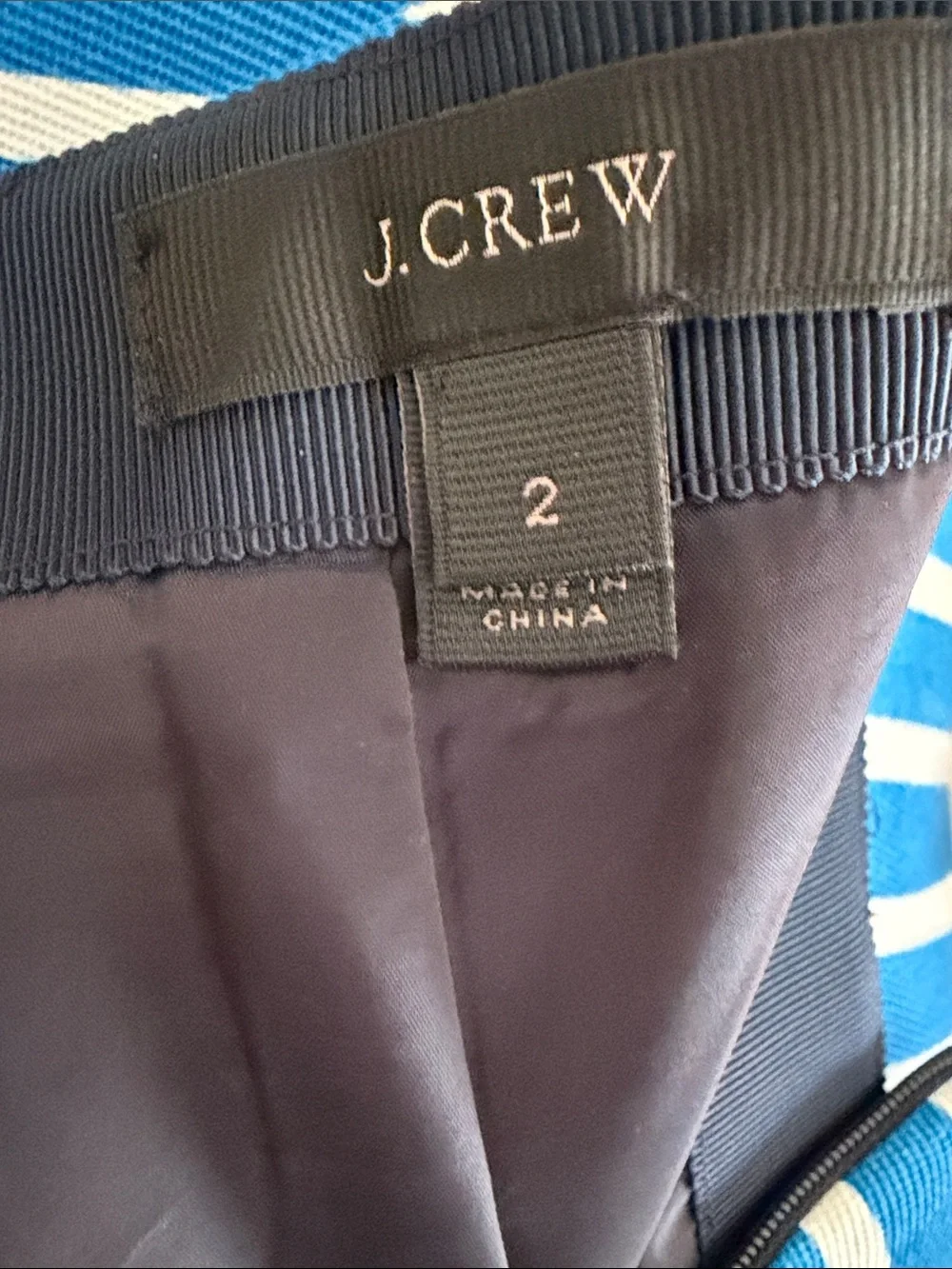 J. Crew Navy, White & Blue Striped A-Line Skirt
